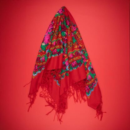 Folk scarf red