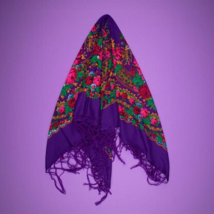 Folk scarf purple