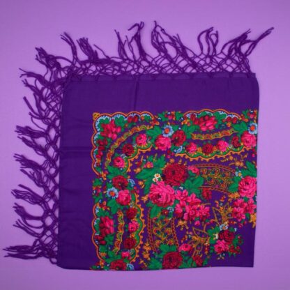 Folk scarf purple - Image 2